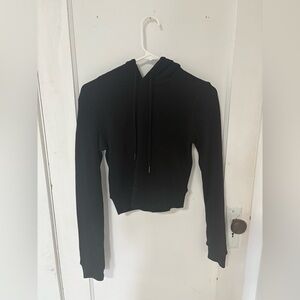 Black Hoodie Cropped Top